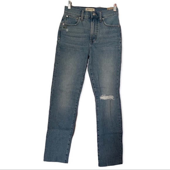 NWT Madewell The Perfect Vintage Jean in Coney Wash: Destroyed Edition Size: 24 - Picture 3 of 13